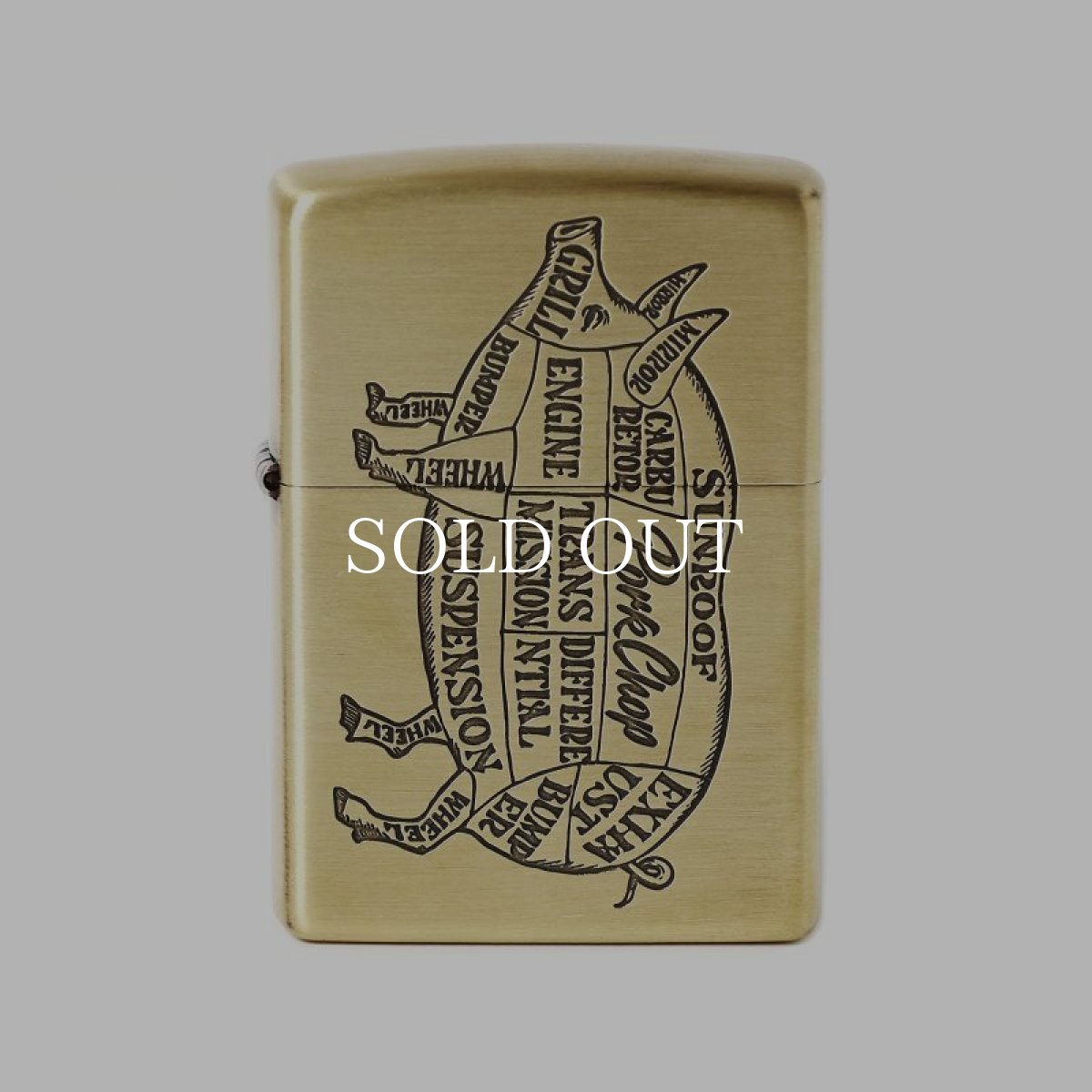 画像1: PORKCHOP GARAGE SUPPLY  BRASS PORK ZIPPO (GOLD) (1)