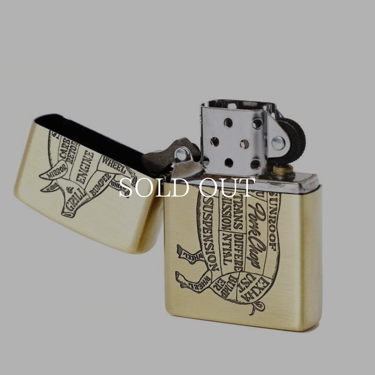 画像3: PORKCHOP GARAGE SUPPLY  BRASS PORK ZIPPO (GOLD) (3)