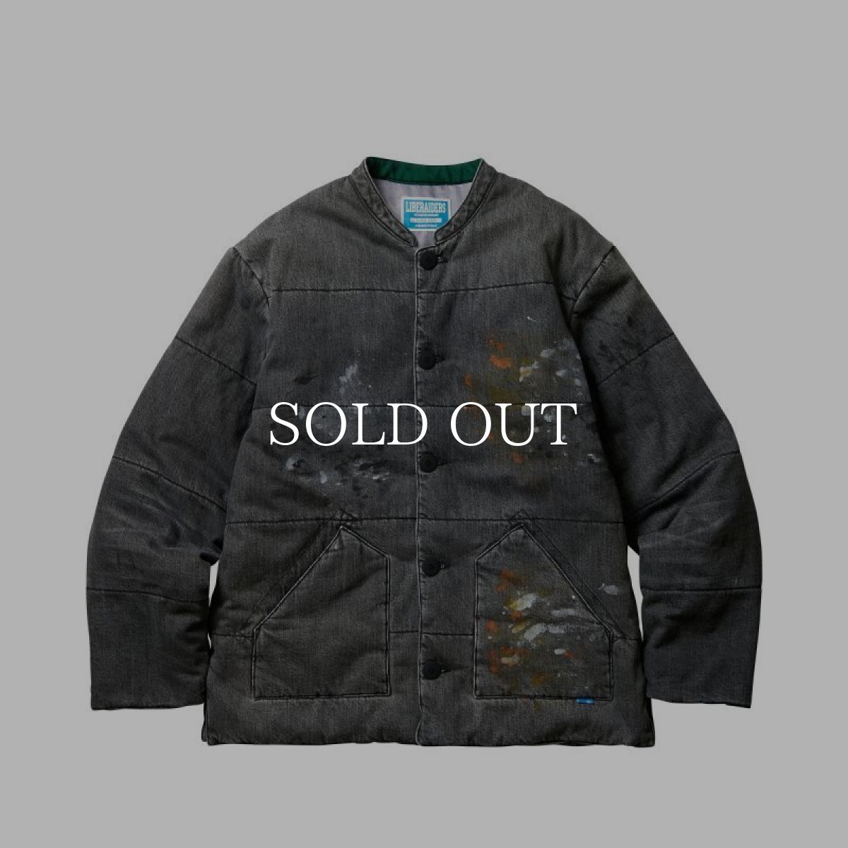 画像1: Liberaiders  LR DENIM PUFFER JACKET (GRAY) (1)