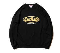 画像1: CUTRATE  CUTRATE LOGO DROPSHOULDER CREW NECK SWEAT (BLACK) (1)