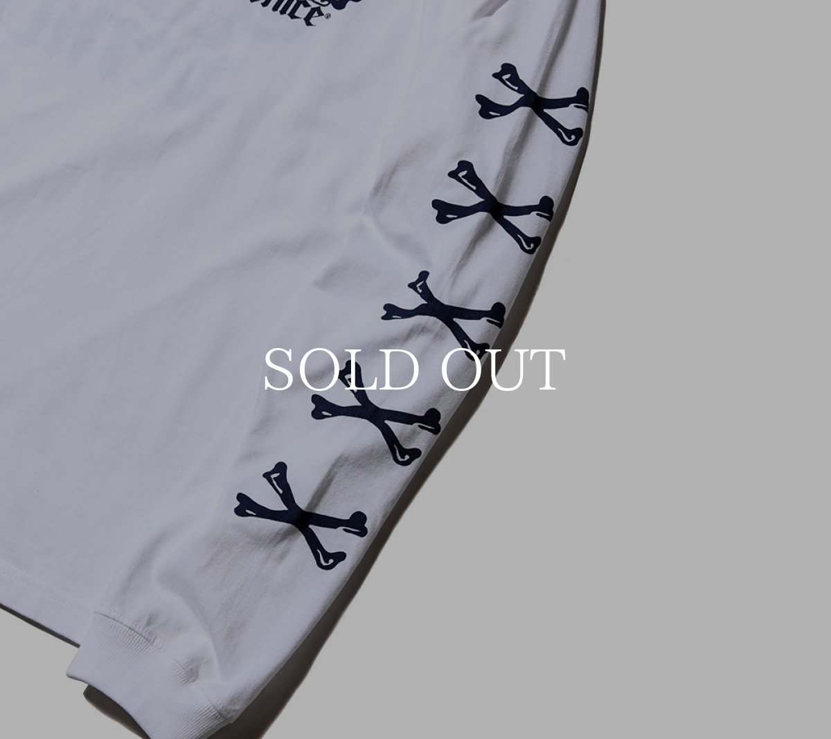 画像5: CUTRATE  ×VENICE8 COFFEE HOUSE?? CROSS BONE DROPSHOULDER L/S T-SHIRT (WHITE) (5)