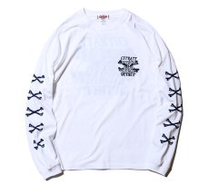 画像1: CUTRATE  ×VENICE8 COFFEE HOUSE?? CROSS BONE DROPSHOULDER L/S T-SHIRT (WHITE) (1)