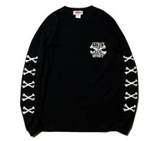 画像1: CUTRATE  ×VENICE8 COFFEE HOUSE?? CROSS BONE DROPSHOULDER L/S T-SHIRT (BLACK) (1)