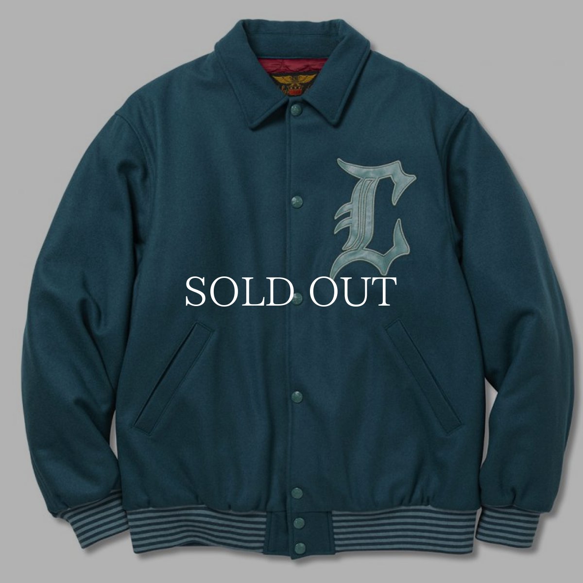 画像1: CALEE  College type wappen wool stadium jumper (Blue) (1)