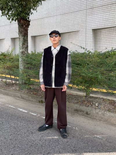 画像1: COOTIE   Inlay Sweat 1 Tuck Easy Pants (Brown)