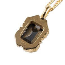 画像3: CALEE  Cut stone silver necklace -black cubic- (Gold) (3)