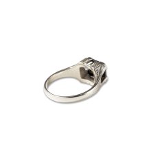 画像2: CALEE  Cut stone silver ring -black cubic- (2)