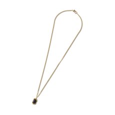 画像1: CALEE  Cut stone silver necklace -black cubic- (Gold) (1)