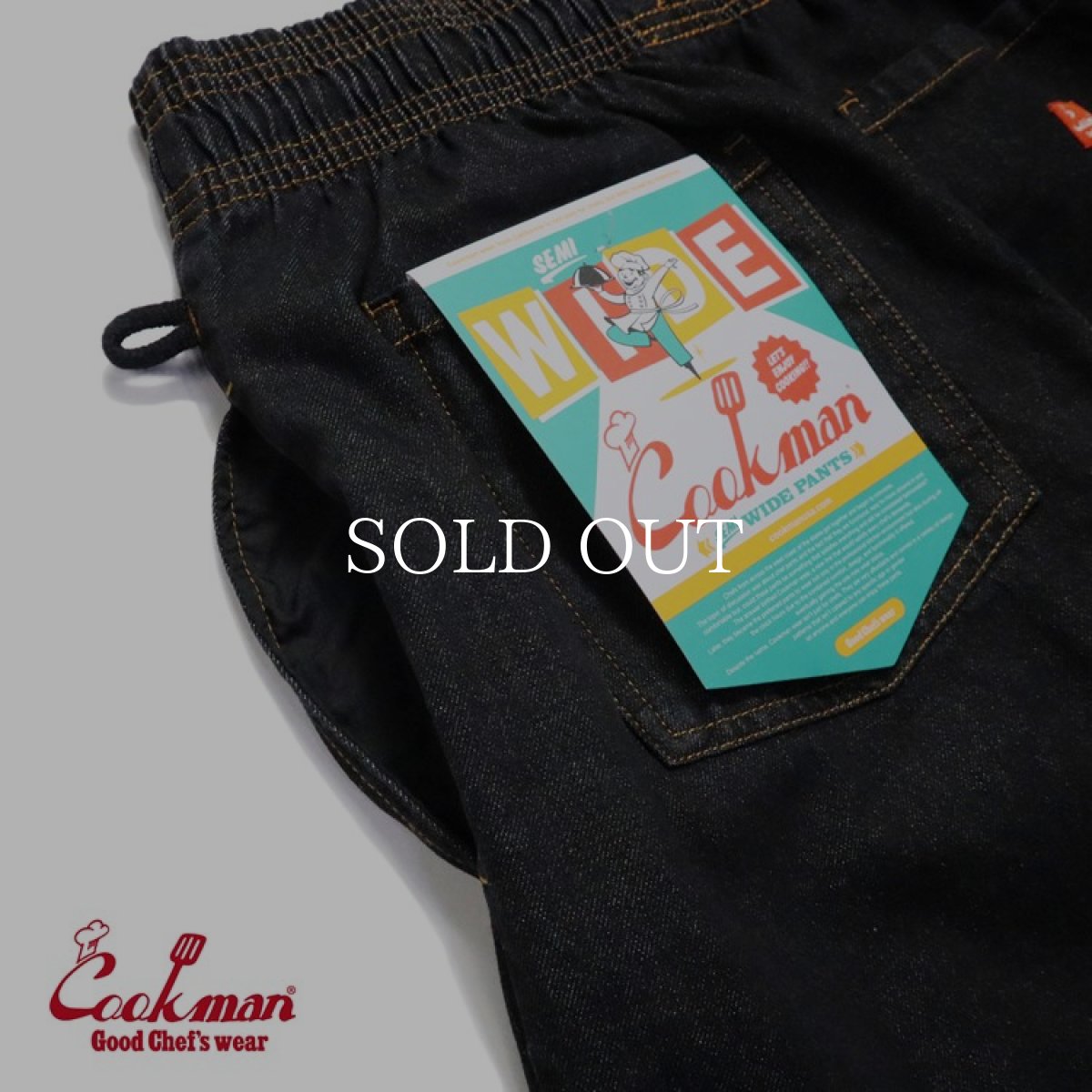 画像11: COOKMAN  Chef Pants Semiwide Denim Black (Black) (11)