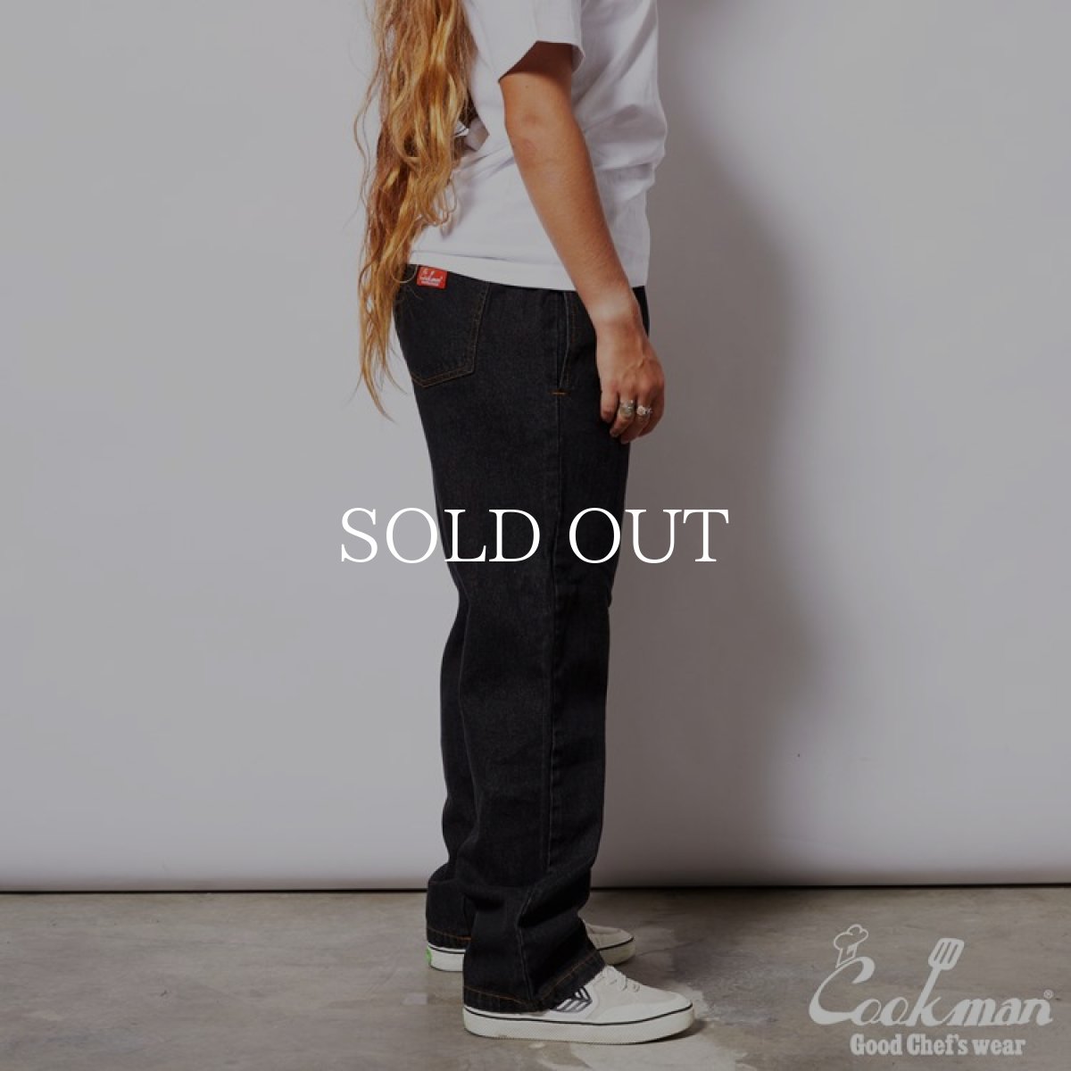 画像20: COOKMAN  Chef Pants Semiwide Denim Black (Black) (20)