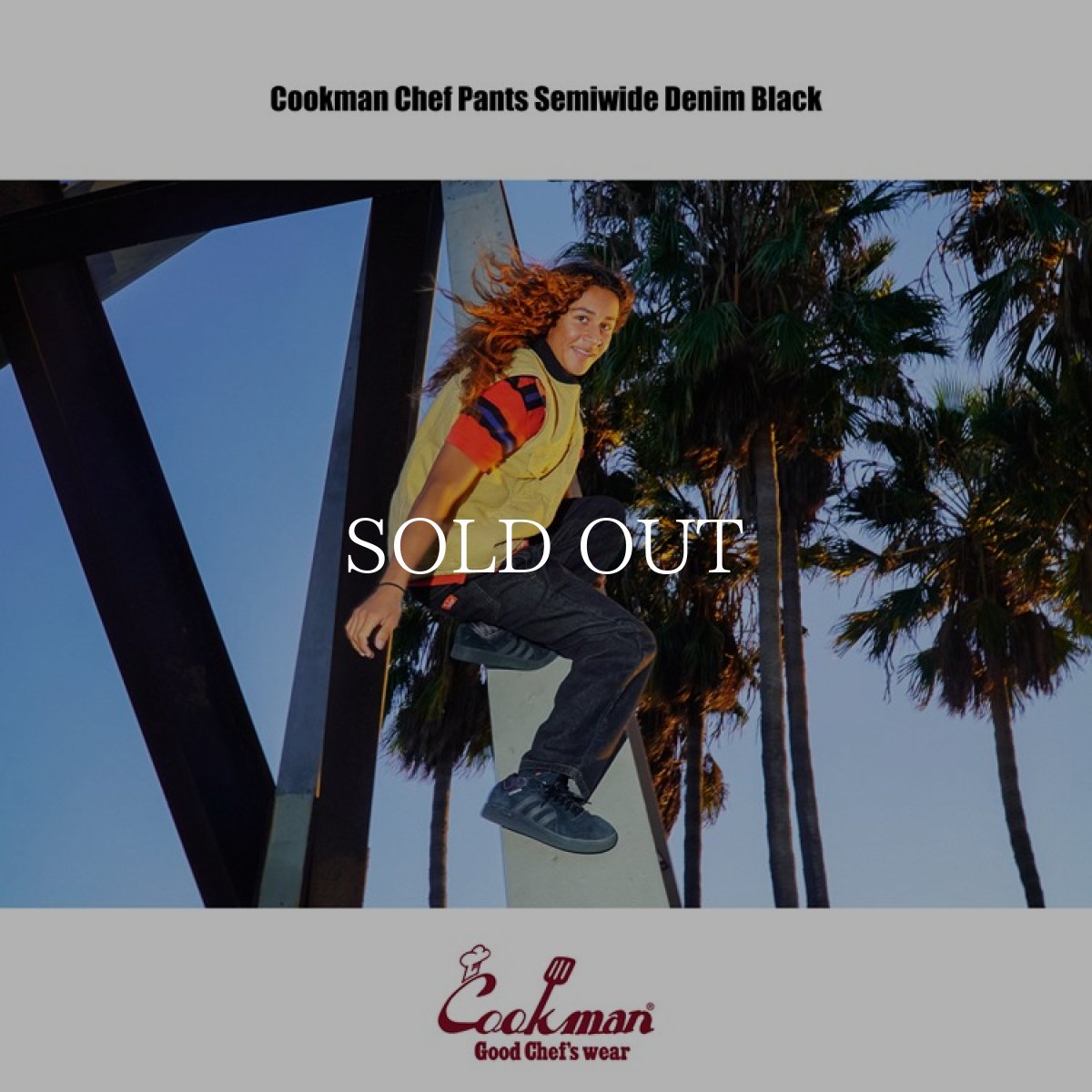 画像13: COOKMAN  Chef Pants Semiwide Denim Black (Black) (13)