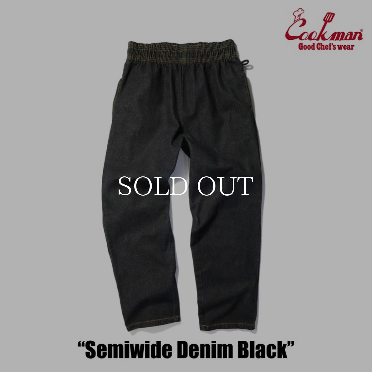 画像5: COOKMAN  Chef Pants Semiwide Denim Black (Black) (5)