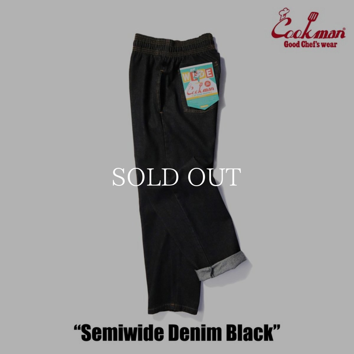 画像6: COOKMAN  Chef Pants Semiwide Denim Black (Black) (6)