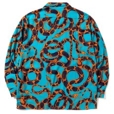 画像2: CALEE  Allover snake pattern R/P shirt -Limited- (Blue) (2)