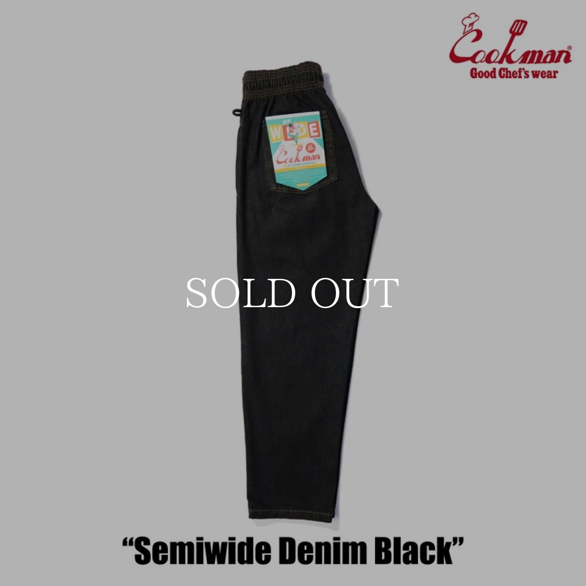 画像2: COOKMAN  Chef Pants Semiwide Denim Black (Black) (2)