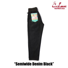 画像2: COOKMAN  Chef Pants Semiwide Denim Black (Black) (2)