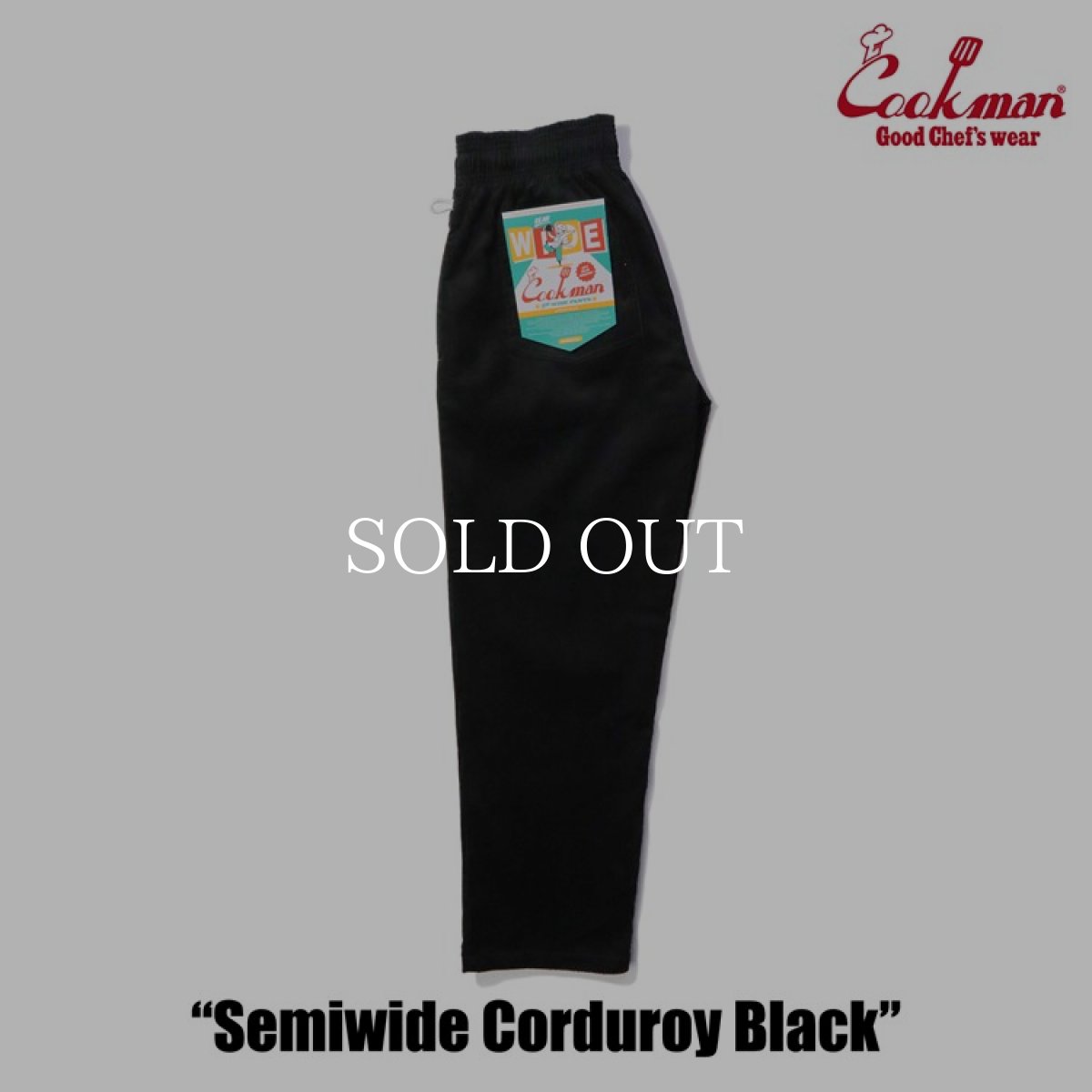 画像2: COOKMAN  Chef Pants Semiwide Corduroy Black (Black) (2)