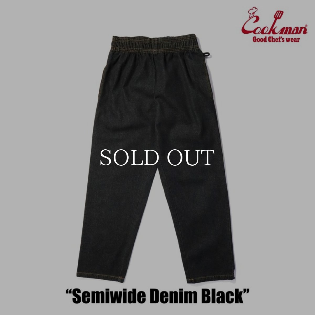 画像4: COOKMAN  Chef Pants Semiwide Denim Black (Black) (4)