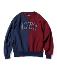 画像1: LFYT  2 TONE ARCH LOGO US COTTON CREWNECK (NAVY) (1)