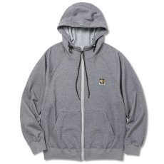 画像1: CALEE  Cordura fabric tm logo high neck zip hoodie (Gray) (1)