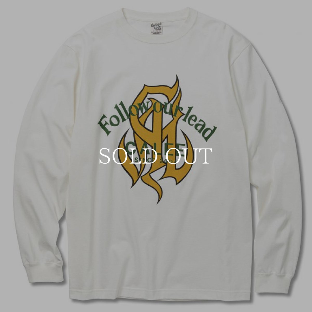 画像1: CALEE  CAL Logo fol L/S t-shirt -Naturally paint design- (White) (1)