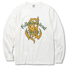 画像1: CALEE  CAL Logo fol L/S t-shirt -Naturally paint design- (White) (1)