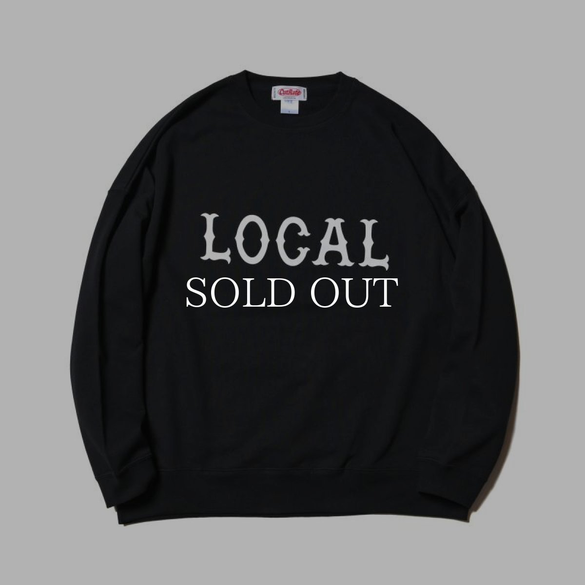 画像1: CUTRATE  CLASSIC LOCAL LOGO DROPSHOULDER CREW NECK SWEAT (BLACK) (1)