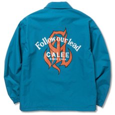 画像2: CALEE  CAL Logo fol drop shoulder utility coach jacket -Naturally paint design- (Blue) (2)