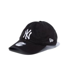 画像1: NEW ERA  9TWENTY クロスストラップ ウォッシュドコットン ニューヨーク・ヤンキース ブラック × ホワイト (ブラック) (1)