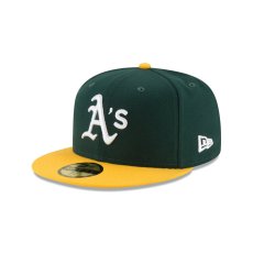 画像1: NEW ERA  59FIFTY MLBオンフィールド オークランド・アスレチックス ホーム (ダークグリーン/Aゴールド) (1)