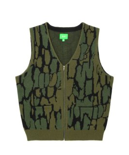 HUF ハフ カモフラージュ柄 ZIP UP ニットベスト カーキ M 2025年最新】huf ベストの人気アイテム - メルカリ