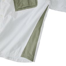 画像4: MAGIC STICK  LIGHT PUFF DRESS SHIRT (WHITE STRIPES) (4)