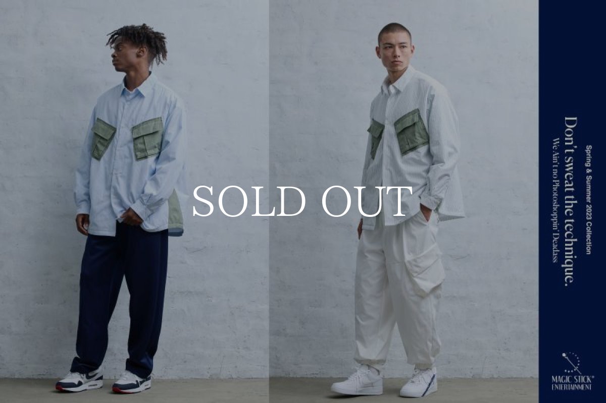 画像11: MAGIC STICK  LIGHT PUFF DRESS SHIRT (BLUE STRIPES) (11)