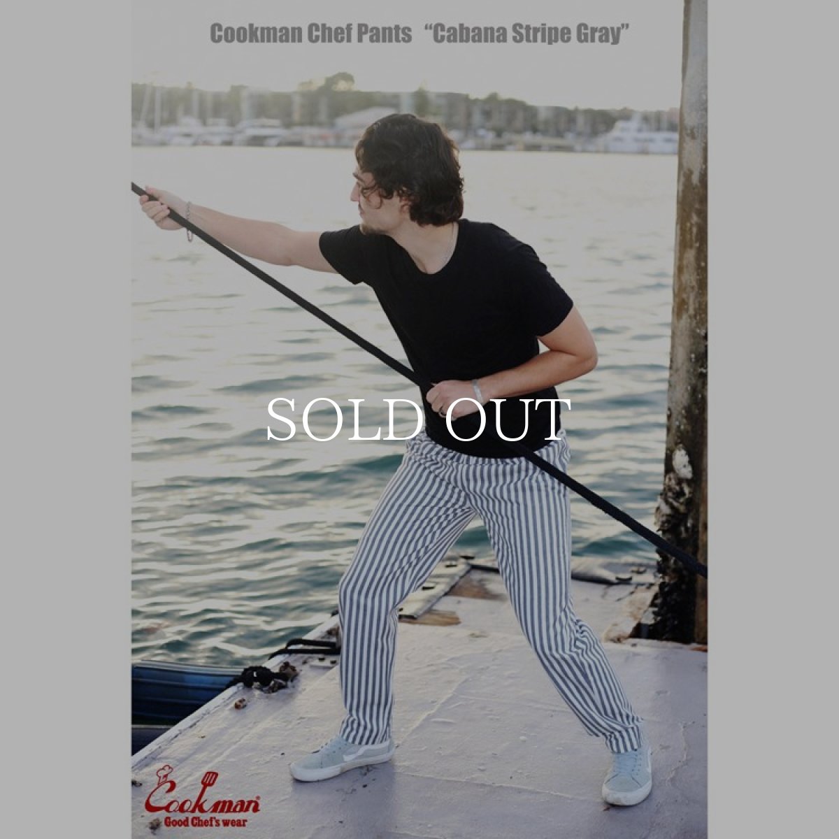 画像13: COOKMAN  Chef Pants Cabana Stripe Gray (Gray) (13)