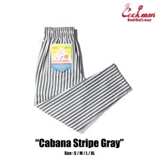 画像1: COOKMAN  Chef Pants Cabana Stripe Gray (Gray) (1)