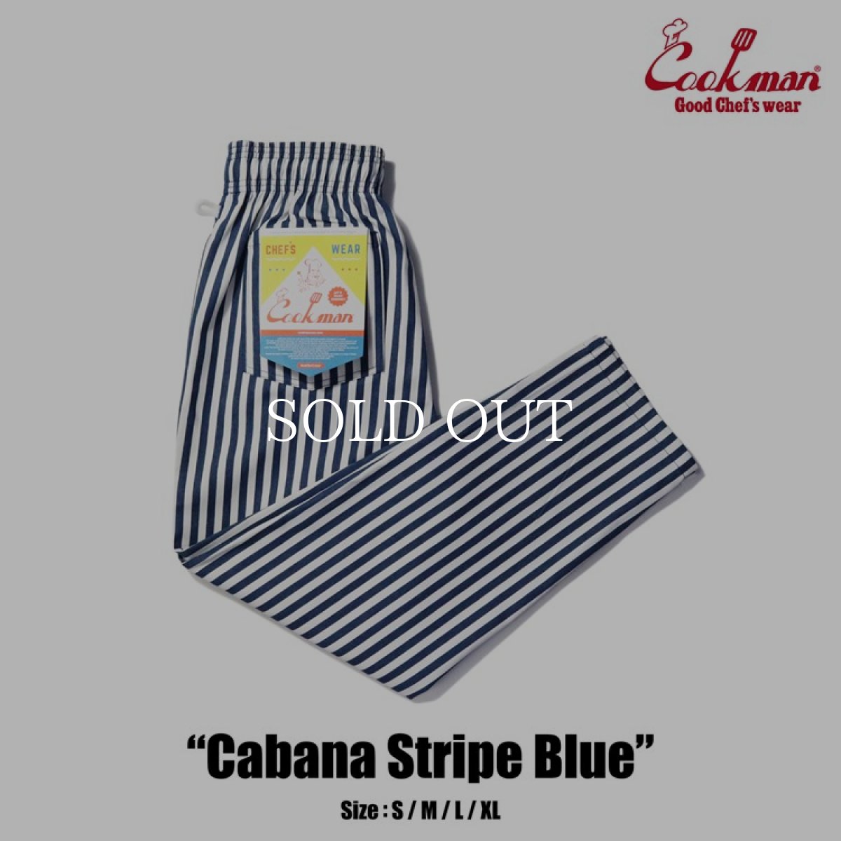 画像1: COOKMAN  Chef Pants Cabana Stripe Blue (Blue) (1)