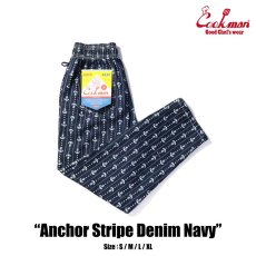 画像1: COOKMAN  Chef Pants Anchor Stripe Denim (Navy) (1)