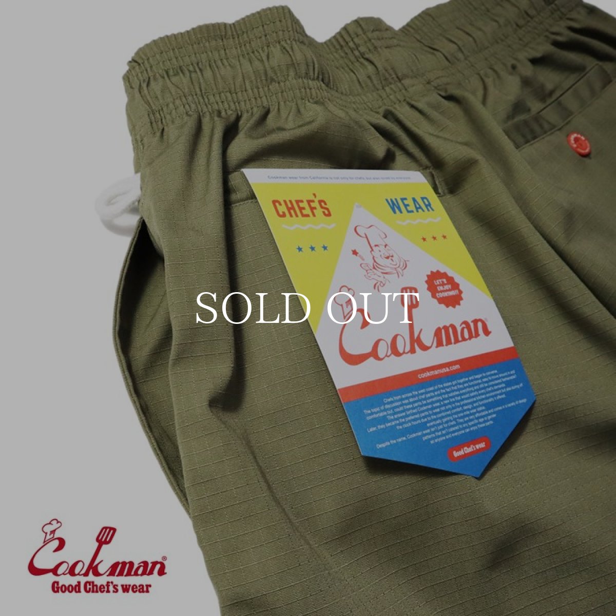 画像12: COOKMAN  Chef Pants Double knee Olive (Olive) (12)