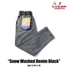 画像1: COOKMAN  Chef Pants Snow Washed Denim Black (Black) (1)