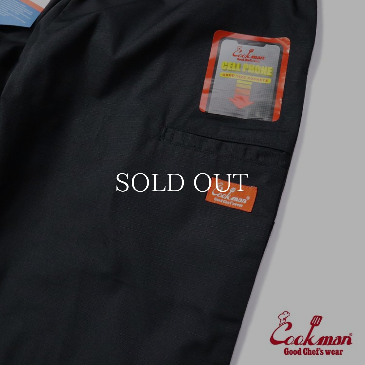 画像8: COOKMAN  Chef Pants Double knee Black (Black) (8)