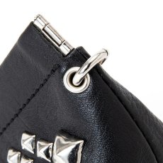 画像3: CALEE  Studs leather internal flex frame type multi pouch (Black) (3)