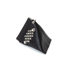 画像1: CALEE  Studs leather internal flex frame type multi pouch (Black) (1)