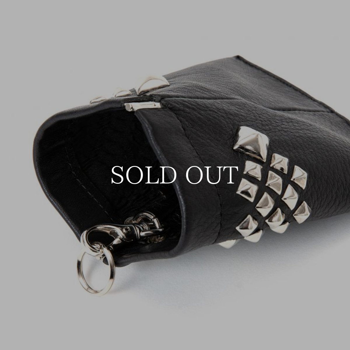 画像6: CALEE  Studs leather internal flex frame type multi pouch (Black) (6)