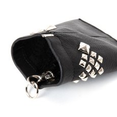 画像6: CALEE  Studs leather internal flex frame type multi pouch (Black) (6)