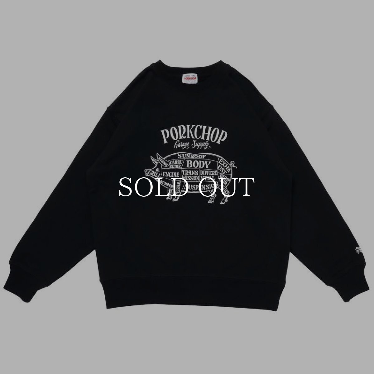 画像1: PORKCHOP GARAGE SUPPLY  PORK FRONT SWEAT (BLACK) (1)