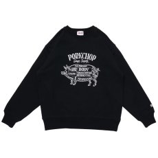 画像1: PORKCHOP GARAGE SUPPLY  PORK FRONT SWEAT (BLACK) (1)