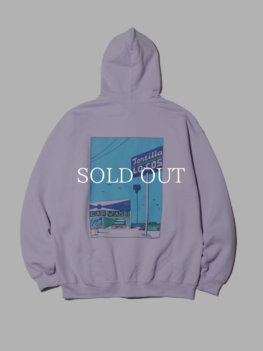 画像2: RADIALL  CAR WASH-HOODIE SWEATSHIRT L/S (Purple) (2)