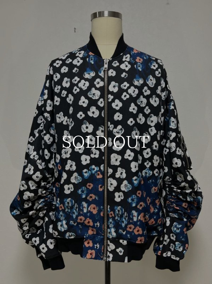 画像1: KIDILL  MA-1 JACKET - TEXTILE DESIGN BY MAYA SHIBASAKI (BLACK FLOWER) (1)