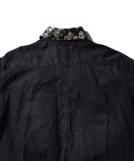 画像7: MINEDENIM  × KIDILL HIPPIE DENIM SHIRT - DISTRESSED DENIM - EMBROIDERY (BLACK) (7)