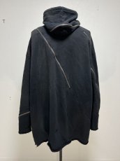 画像2: KIDILL  ZIP HOODIE DISTRESSED FABRIC (BLACK) (2)